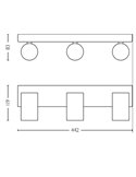 Regleta de 3 Focos de techo/pared para baños IDRIS 3xGU10 (No incl) Blanco, ClickFix