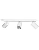 Bande de 3 spots plafond/mur pour salle de bain IDRIS 3xGU10 (Non incl) Blanc, ClickFix