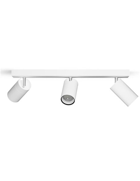 Bande de 3 spots plafond/mur pour salle de bain IDRIS 3xGU10 (Non incl) Blanc, ClickFix