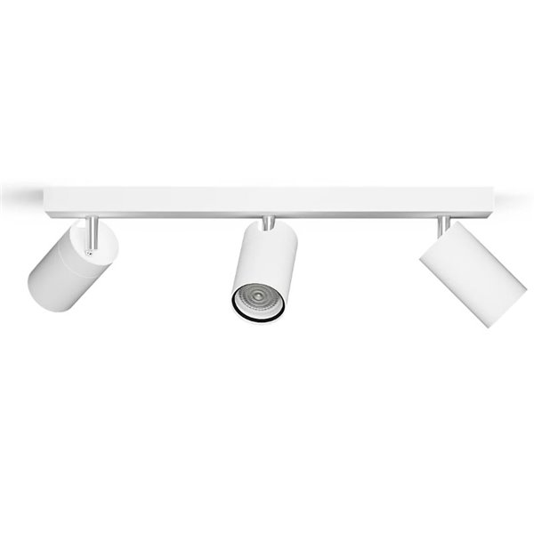 Regleta de 3 Focos de techo/pared para baños IDRIS 3xGU10 (No incl) Blanco, ClickFix