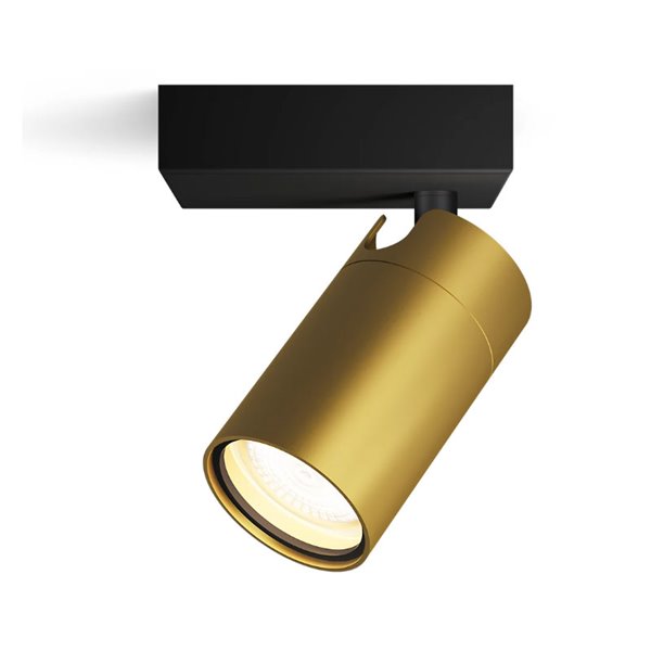 Refletor individual para banheiro IDRIS para teto/parede, GU10 (não incluído) dourado e preto, ClickFix