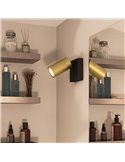 Foco de baño para techo/pared IDRIS individual, GU10 (No Incl.) Dorado y Negro, ClickFix