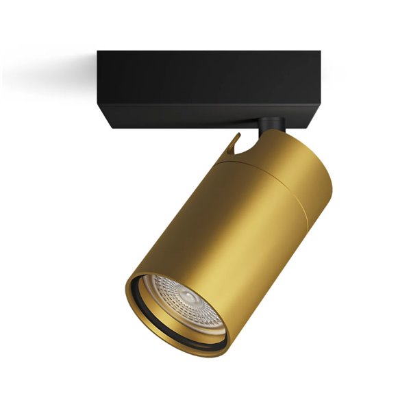 Spot de salle de bain individuel IDRIS pour plafond/mur, GU10 (non inclus) Or et noir, ClickFix