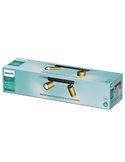 Regleta de 2 Focos de techo/pared para baños IDRIS 2xGU10 (No incl) Dorado y Negro, ClickFix