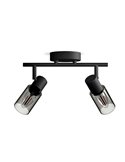 Regleta de 2 Focos de techo, cristal alargado negro ahumado PALMS 2xE14 (No incl.), ClickFix