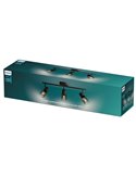 Regleta de 3 Focos de techo, cristal alargado negro ahumado PALMS 3xE14 (No incl.), ClickFix