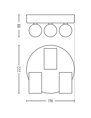 Plafon redondo com 3 focos de teto para banheiros IDRIS 3xGU10 (Não incluído) Dourado e Preto, ClickFix