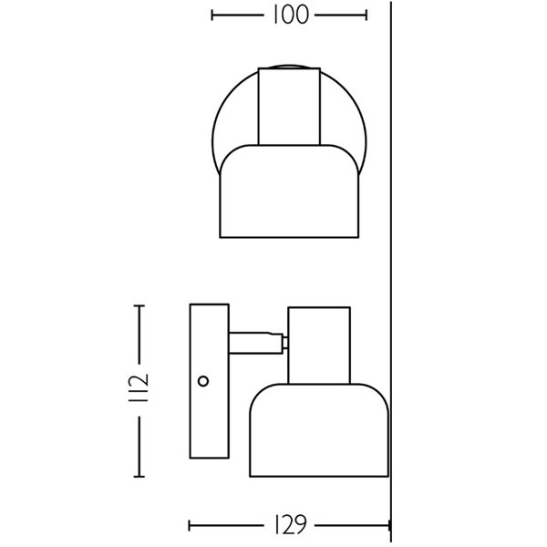 Foco de techo/pared de cristal redondo negro ahumado SLEET E14 (No incl.), ClickFix