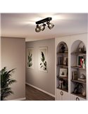 Regleta de 3 Focos de techo, cristal redondo negro ahumado SLEET 3xE14 (No incl.), ClickFix