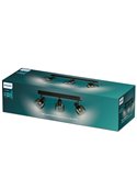 Regleta de 3 Focos de techo, cristal redondo negro ahumado SLEET 3xE14 (No incl.), ClickFix