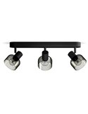 Regleta de 3 Focos de techo, cristal redondo negro ahumado SLEET 3xE14 (No incl.), ClickFix