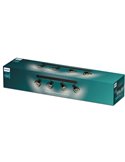 Regleta de 4 Focos de techo, cristal redondo negro ahumado SLEET 4xE14 (No incl.), ClickFix