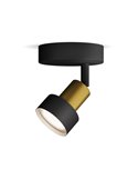 Foco de techo/pared de metal CONDUIT Negro y latón GU10 (No incl.) , ClickFix