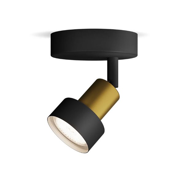 Foco de techo/pared de metal CONDUIT Negro y latón GU10 (No incl.) , ClickFix