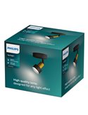 Foco de techo/pared de metal CONDUIT Negro y latón GU10 (No incl.) , ClickFix