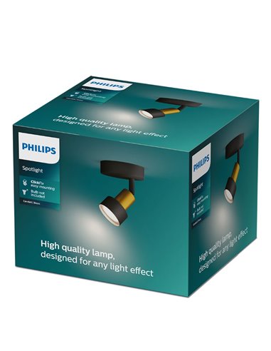 Foco de techo/pared de metal CONDUIT Negro y latón GU10 (No incl.) , ClickFix