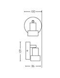 Foco de techo/pared de metal CONDUIT Negro y latón GU10 (No incl.) , ClickFix