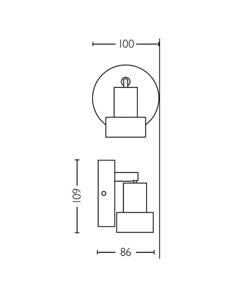 Foco de techo/pared de metal CONDUIT Negro y latón GU10 (No incl.) , ClickFix