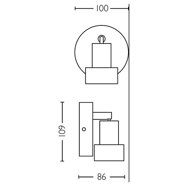 Foco de techo/pared de metal CONDUIT Negro y latón GU10 (No incl.) , ClickFix