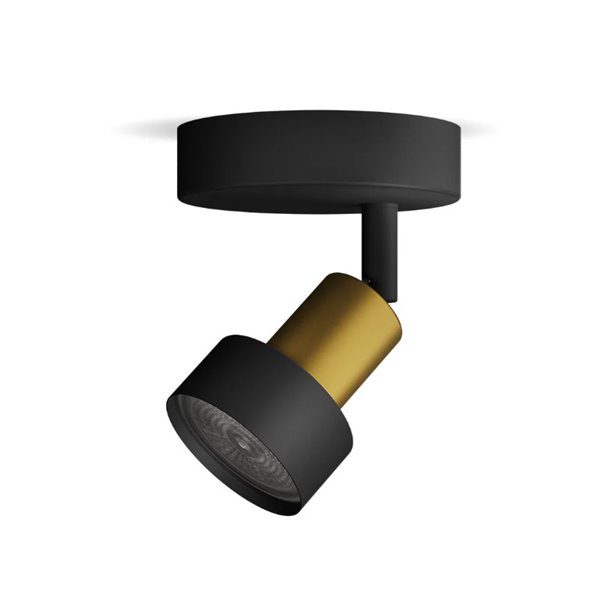 Foco de techo/pared de metal CONDUIT Negro y latón GU10 (No incl.) , ClickFix