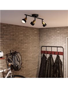 Bande de 3 Spots CONDUIT 3xGU10 (Non incl.) Noir et laiton, ClickFix 2