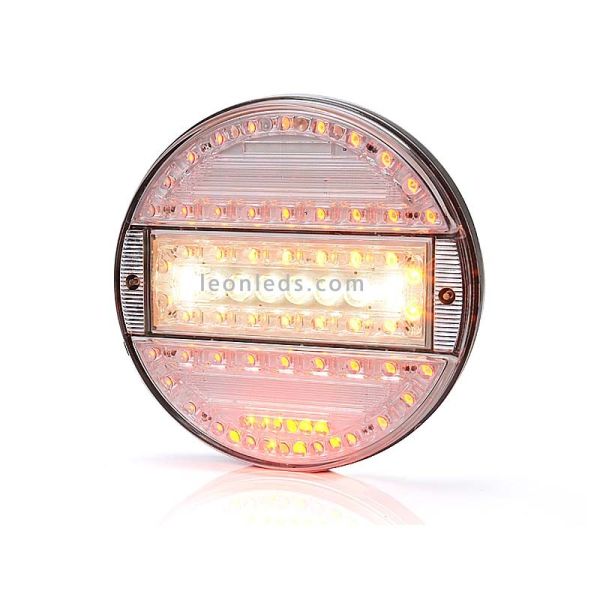 Branco Round Led Lights Kit Wasfor caminhão e reboque | leonleds