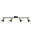 Regleta de 4 Focos CONDUIT 4xGU10 (No incl.) Negro y latón, ClickFix