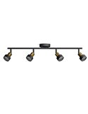 Regleta de 4 Focos CONDUIT 4xGU10 (No incl.) Negro y latón, ClickFix