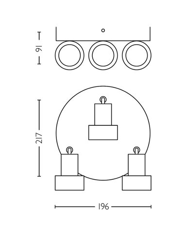 Candeeiro de teto com 3 focos CONDUIT 3xGU10 (não incluídos), preto e latão, ClickFix