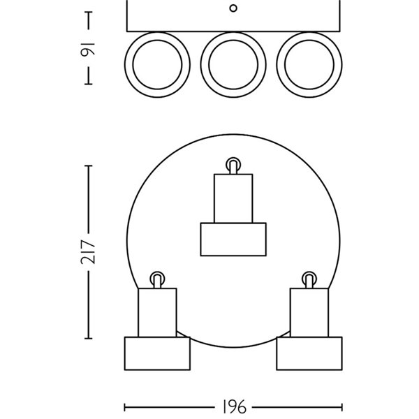 Plafón de techo con 3 Focos CONDUIT 3xGU10 (No incl.), Negro y latón,ClickFix