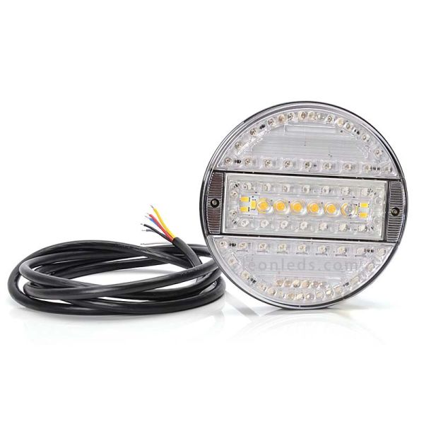 Branco Round Led Lights Kit Wasfor caminhão e reboque | leonleds