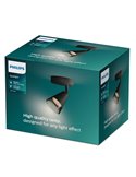 Foco de techo/pared en forma de cono vidrio negro CLEFT GU10 (No incl.), ClickFix