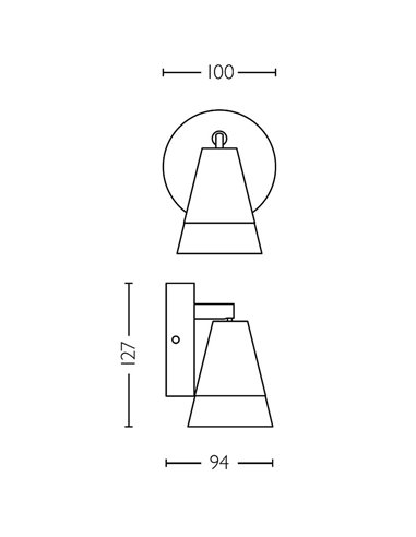 Refletor cônico de teto/parede em vidro preto CLEFT GU10 (não incl.), ClickFix