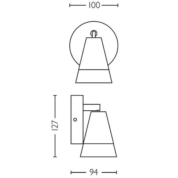 Foco de techo/pared en forma de cono vidrio negro CLEFT GU10 (No incl.), ClickFix