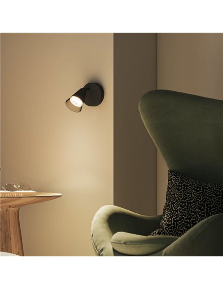 Spot plafond/mur conique verre noir CLEFT GU10 (non incl.), ClickFix