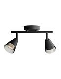 Regleta de 2 Focos en forma de cono CLEFT 2xGU10 (No incl.) vidrio Negro, ClickFix