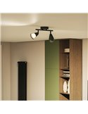Regleta de 2 Focos en forma de cono CLEFT 2xGU10 (No incl.) vidrio Negro, ClickFix