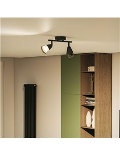 Regleta de 2 Focos en forma de cono CLEFT 2xGU10 (No incl.) vidrio Negro, ClickFix 2