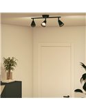 Regleta de 3 Focos en forma de cono CLEFT 3xGU10 (No incl.) vidrio Negro, ClickFix