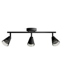 Regleta de 3 Focos en forma de cono CLEFT 3xGU10 (No incl.) vidrio Negro, ClickFix