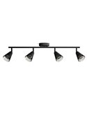 Regleta de 4 Focos en forma de cono CLEFT 4xGU10 (No incl.) vidrio Negro, ClickFix