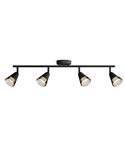 Regleta de 4 Focos en forma de cono CLEFT 4xGU10 (No incl.) vidrio Negro, ClickFix