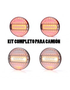 Kit Pilotos Led Redondos Blancos Waspara camion y remolque | LeonLeds