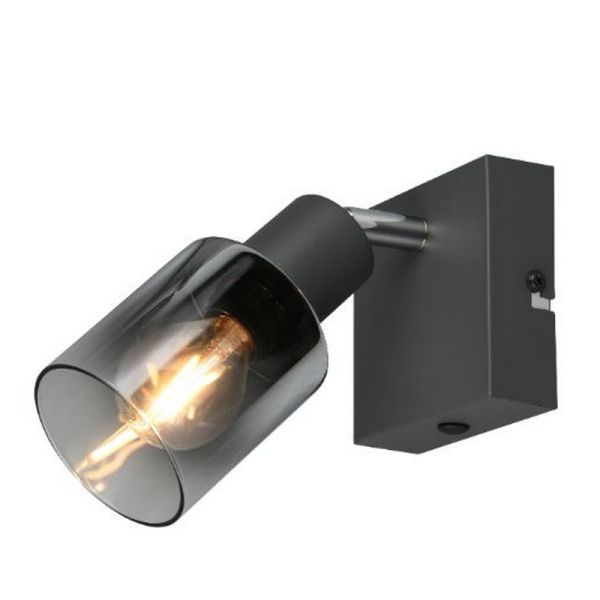 Aplique de parede para interior CADIZ Fumado Tulipa 1xE14 IP20 | LeonLeds