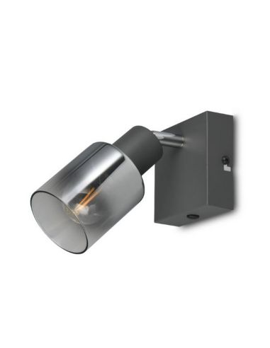Aplique de parede para interior CADIZ Fumado Tulipa 1xE14 IP20 | LeonLeds