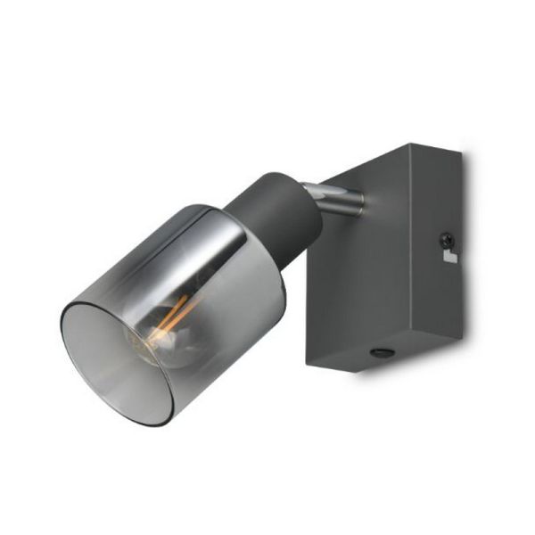 Aplique de parede para interior CADIZ Fumado Tulipa 1xE14 IP20 | LeonLeds