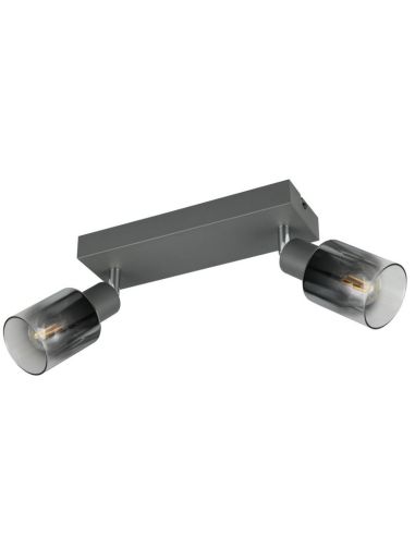Regleta de Techo Orientable 2 Focos CADIZ Pantalla Ahumada 2xE14 | LeonLeds
