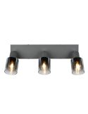 Barrette de Plafond Orientable 3 Spots CADIZ Abat-jour Fumé 3xE14 | LéonLeds