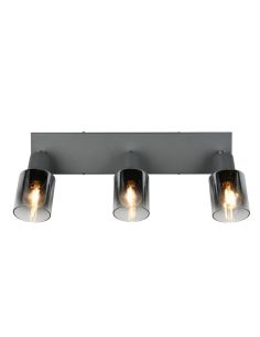 Regleta de Techo Orientable 3 Focos CADIZ Pantalla Ahumada 3xE14 | LeonLeds 2