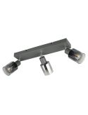 Regleta de Techo Orientable 3 Focos CADIZ Pantalla Ahumada 3xE14 | LeonLeds